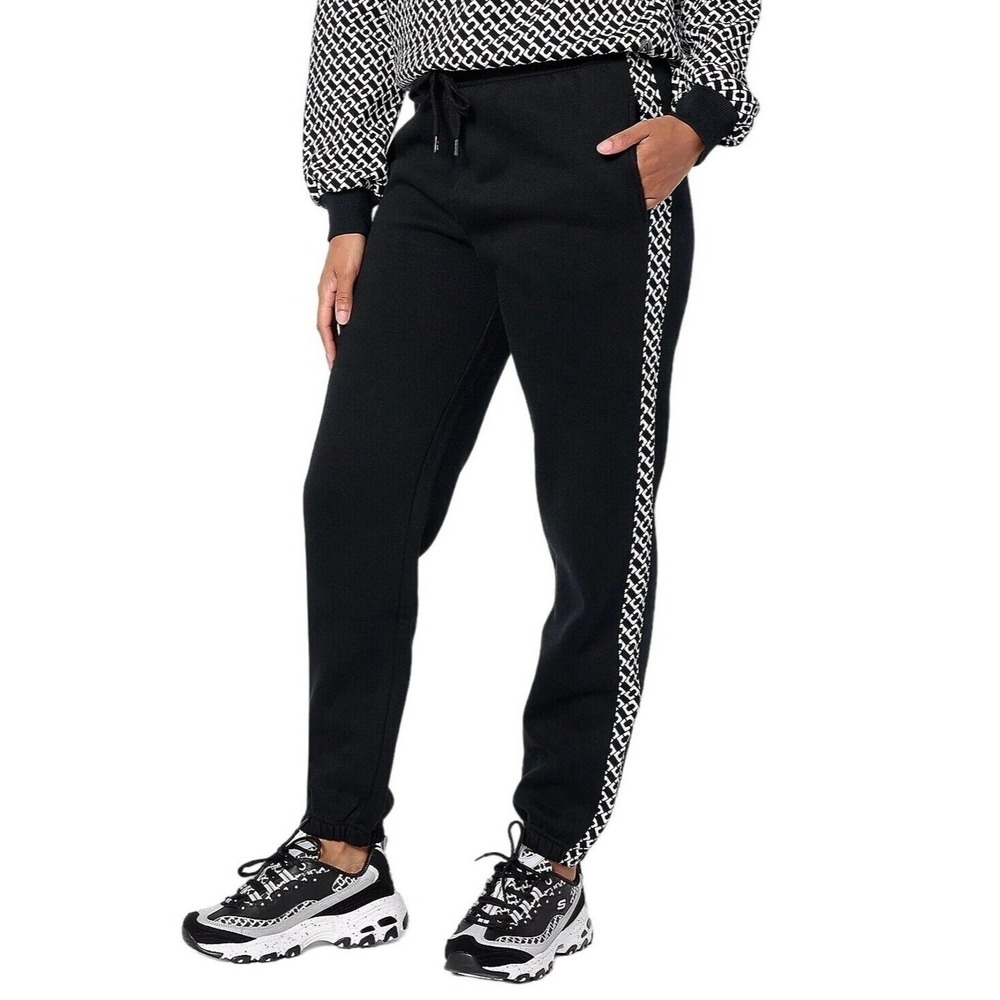 Diane Von Furstenberg DVF x Skechers Joggers Black Fleece Sweatpants Cozy XS